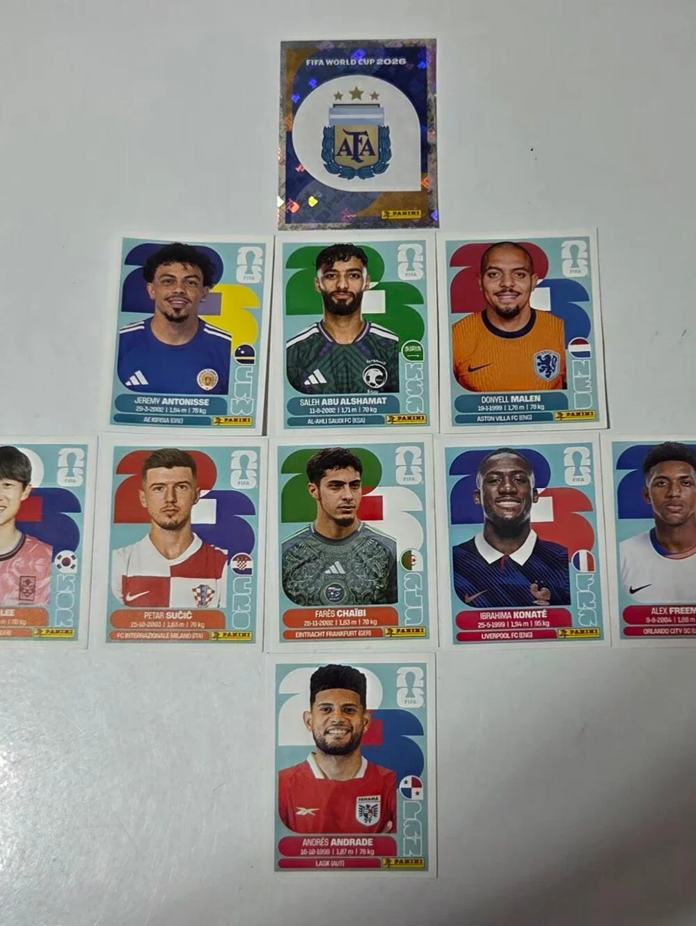 Panini FIFA World Cup 2026 Sticker Lot - Argentina AFA Foil & 9 Base Players - Picture 1 of 5